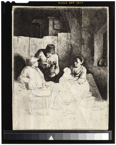 Mutter und Kind mit Bauern in einer Taverne von Cornelis Pietersz Bega